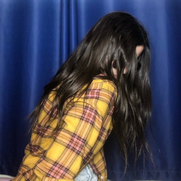 Yellow 💛 plaid shirt - Picture 3 of 4